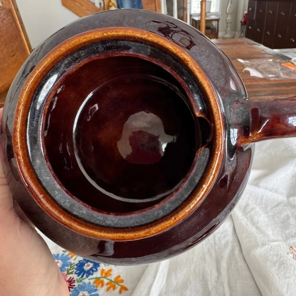 Vintage Brown Glazed Ceramic Teapot Rustic Stoneware Cottagecore Farmhouse Decor